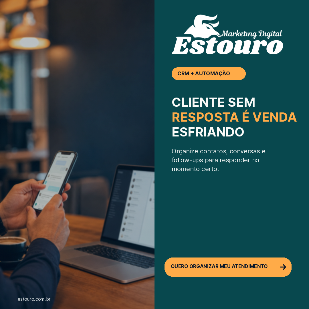 Atendimento organizado com CRM e follow-up