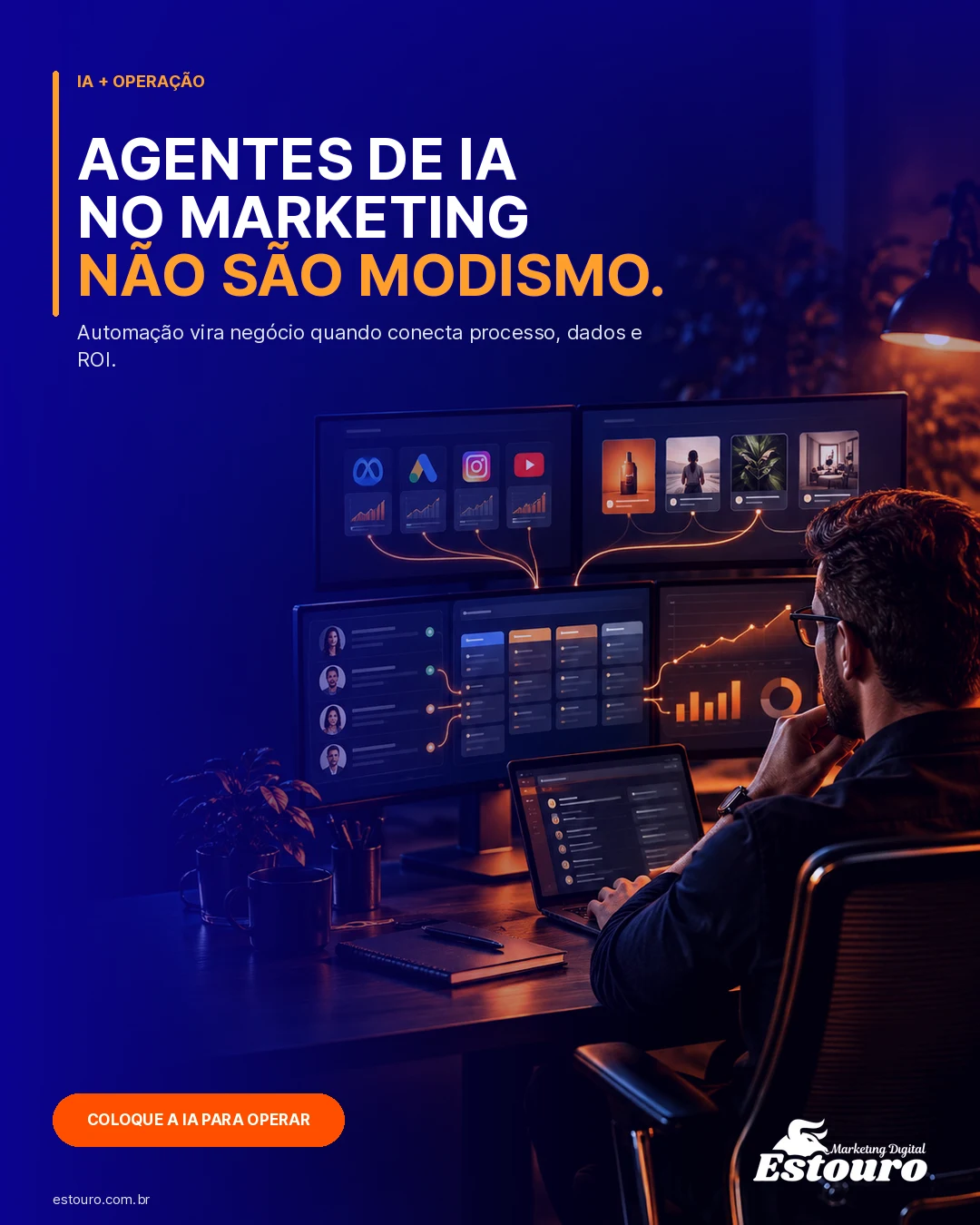 Agentes de IA no marketing com foco em ROI