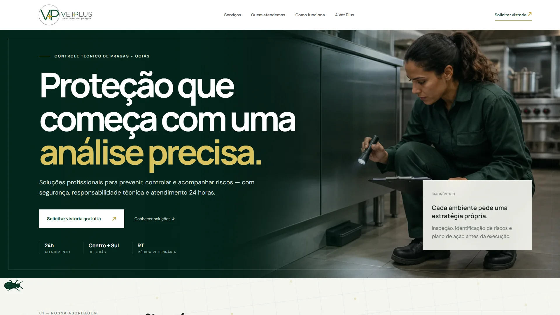 Site real entregue pela Estouro para VetPlus