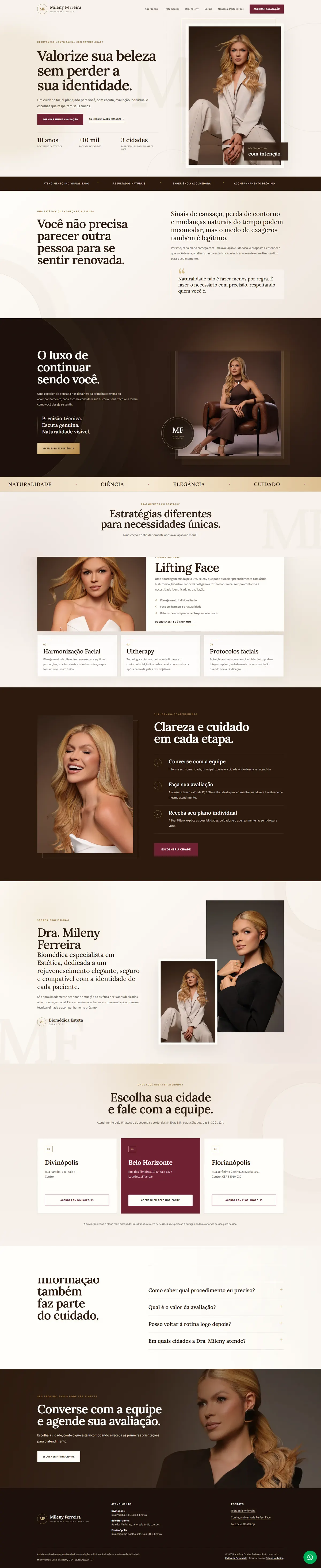 Site real desenvolvido pela Estouro para Dra. Mileny Ferreira